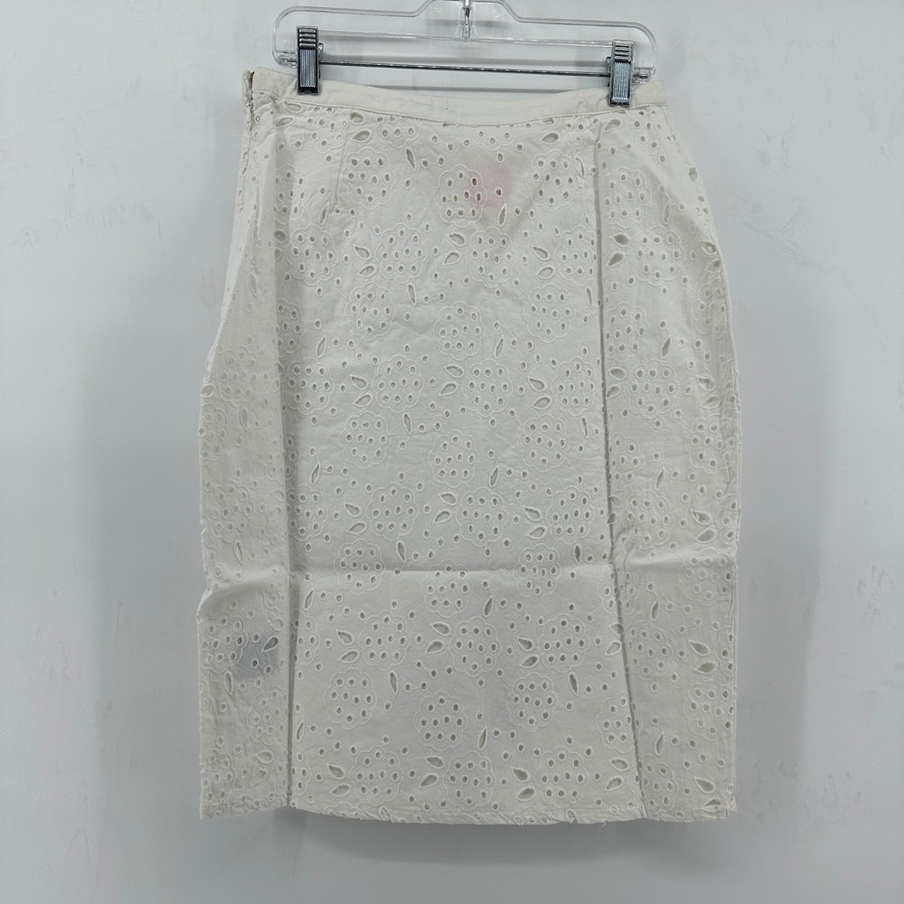 Boden Eyelet Cotton A Line Skirt White 12R NWT - Picture 2 of 5